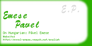 emese pavel business card