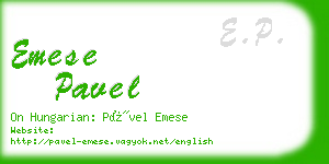 emese pavel business card